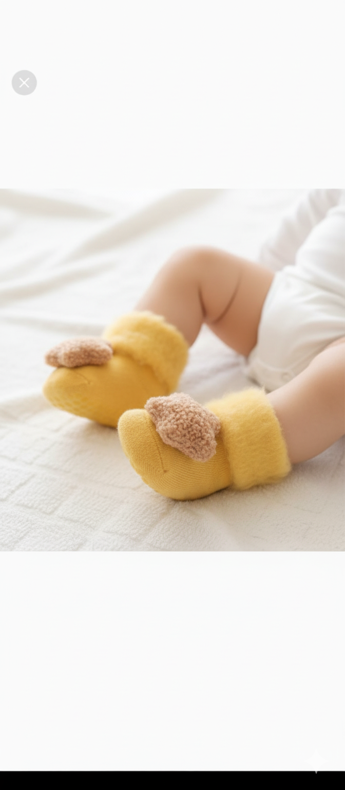 Yellow Fluff Baby Socks