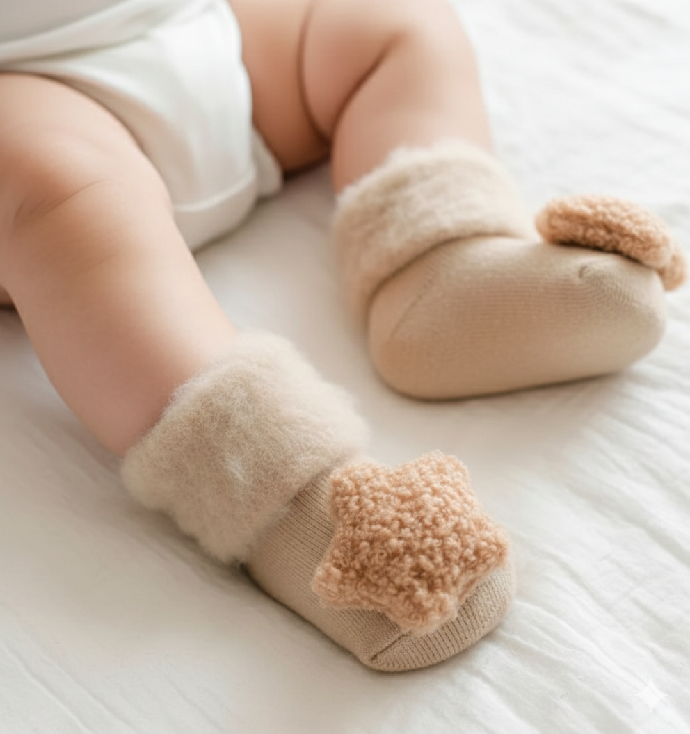 Light Brown fluff Baby Socks