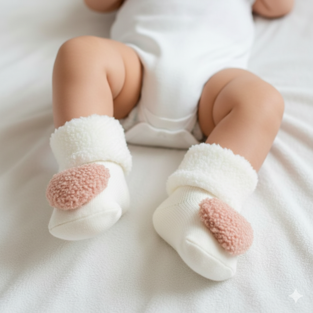 White Fluff Baby Socks