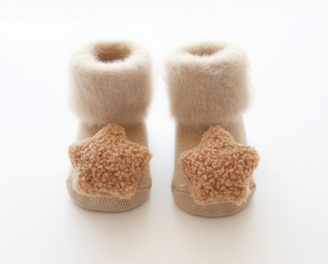 Light Brown fluff Baby Socks