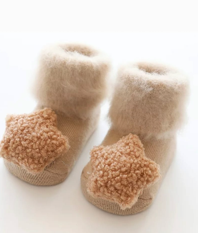 Light Brown fluff Baby Socks