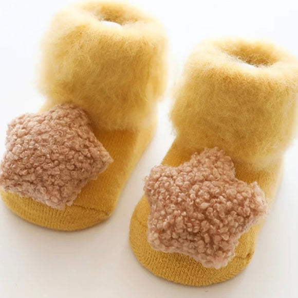 Yellow Fluff Baby Socks