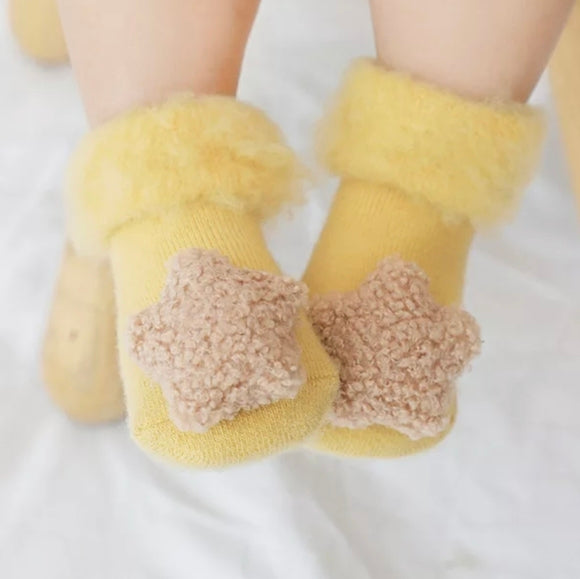 Yellow Fluff Baby Socks