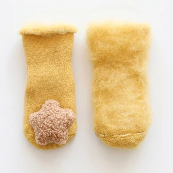 Yellow Fluff Baby Socks
